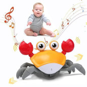 Xonteus Crawling Crab Baby Toy: Infant Toys For 1 Year Old Girl, Sensing Interactive Walking Dancing Toy With Music Sounds & Lights, Toddler Toys