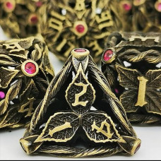 Haomeja Dungeons And Dragons Dice Dnd Dice Set D And D Dice Metal 6 Sided Polyhedral Dice For Pathfinder Mtg Board Games Roll Playing Dice D&D Dice Set D20 D12 D10 D8 D6 D4 (Glitter Gold Copper Green)