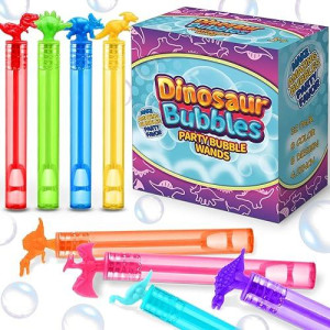 32 Piece Mini Dinosaur Bubble Wand (8 Style), Dino Theme Party Favors Neon?Toy For Kids Child, Pinata Suffer, Goodie Bags Filler, School Classroom?Prizes, Summer Outdoor, Gifts For Girl Boy
