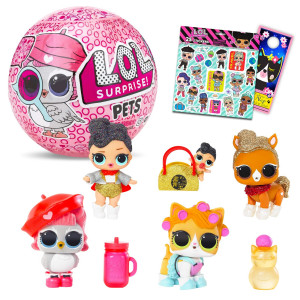Lol Surprise Pets Mystery Toys - Lol Surprise Party Favors Bundle With 7 Mini Toys And Accessories Plus Lol Surprise Stickers And More (Lol Doll Blind Bags)