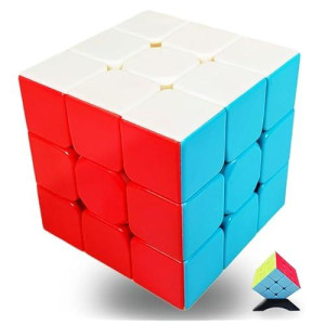 Integear Full Size 56Mm Magic Speed Cube Stickerless 3X3 Easy Turning And Smooth Play Durable Puzzle Cube Toy For Kids And Adults