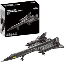 Apostrophe Games Sr-71 Blackbird Jet Building Block Set - 183 Pcs Blackbird Jet Building Toys Set - Toy Plane For Kids Older Than 10 And Adults - Compatible With All Building Bricks
