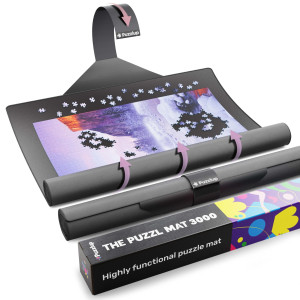 Puzzlup Puzzle Mat Roll Up 3000 Pieces - 37 X 59 Inches - Portable Non Slip Jigsaw Puzzle Keeper - Suited For Puzzles Of 2000 And 3000 Pieces