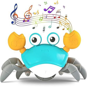 Hirger Crawling Crab Baby Toy: Tummy Time Toys For Infant 3 6 9 12 18 Months - Walking Dancing Crab For Toddler 1 2 3 4 Year Old - Music Birthday Gifts For Girls Boys 3-36 Months