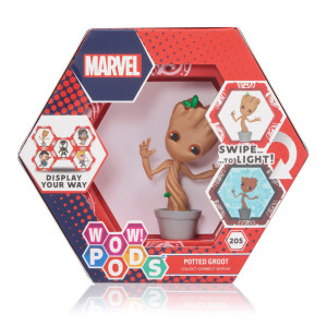 Wow! Pods Marvel Avengers Collection - Potted Groot | Superhero Light-Up Bobble-Head Figure | Official Marvel Collectable Toys & Gifts | Number 205 In Series, Beige, 4 Inches