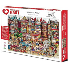 Hart Puzzles Elephant Walk By Jennifer Garant, 24" X 30", 1000 Piece Puzzle, Multi