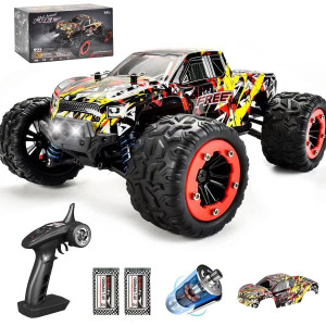 Wiaorchi 1:18 Scale 40+Km/H High Speed Remote Control Car, 4X4 Waterproof Off Road Rc Cars, Fast 2.4Ghz All Terrain Toy Trucks Gifts For Boys And Adults, 2 Batteries For 40Mins Fun