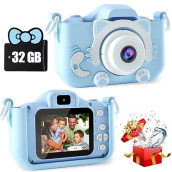 Cimelr Kids Camera Toys For 3 4 5 6 7 8 9 10 11 12 Years Old Boys/Girls, Kids Digital Camera For Toddler With Video, Birthday Festival For Kids, Selfie Camera For Kids, 32Gb Tf Card