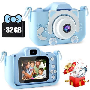 Cimelr Kids Camera Toys For 3 4 5 6 7 8 9 10 11 12 Years Old Boys/Girls, Kids Digital Camera For Toddler With Video, Birthday Festival For Kids, Selfie Camera For Kids, 32Gb Tf Card