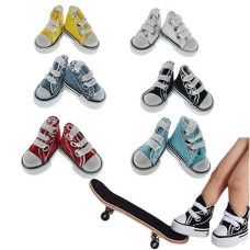 Tjmbfh 6 Pairs Mini Finger Shoes, Mixed Color Fingerboard Skateboard Shoes Mini Shoes Keychains Sneakers For Finger Breakdance Birds