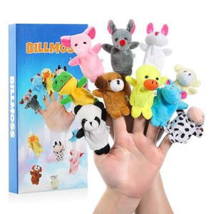 Finger Puppets, Billmoss 10 Pcs Animals Plush Hand Puppet For Baby Story Time, Educational Storytelling Props For Kids