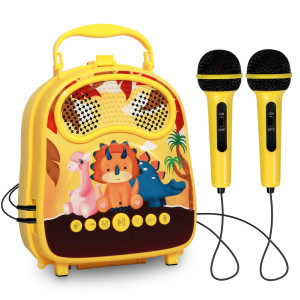 Kids Karaoke Machine,Portable Bluetooth Speaker With 2 Microphone,Karaoke Toys Gifts For Boys,Children Singing Machine For Girls Ages 3,4,5,6,7,8,9,10+Year Old Festival Birthday Party