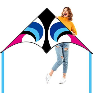 Kaiciuss Delta Kite For Kids & Adults Easy To Fly Large, Sing Line Beach Kite For Beginners, Easy Flying Kite For Boys & Girls With 4 Ribbon And 300 Ft String Kite Handle