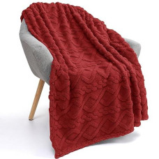 Sherpa Fleece Throw Blanket-3D Stylish Design, Super Soft,Fluffy,Warm,Cozy,Plush,Fuzzy For Couch Sofa Living Room Bed-All Season Accessoriesa,50Axa70Aclaret