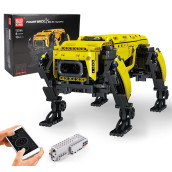 Mould King 15066 Robot Dog Building Kit, 936Pcs Yellow App Rc Programmable Stem Toy, Power Module & Educational Model