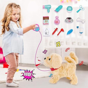 Toy Dog Easter Gifts for Kids Pet Dog Toys for Kids Plush Interactive Dog with Singing,Walking,Tail Wagging,Barking and Repeats What You Say Function Stuffed Puppy Toy for Girls Boys