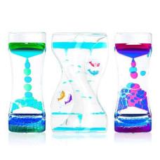 Matirise Liquid Motion Bubbler For Kids And Adults,3 Pack Liquid Timer Fidget Toy,Relaxing Floating Colorful Lava Lamp Desk D�cor,Autism Stress Management Sensory Play Hourglass
