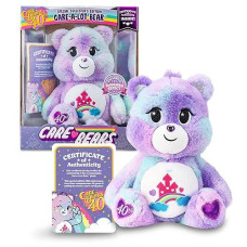 Care Bears Care-A-Lot Bear - 40Th Anniversary - Purple Plushie For Ages 4+ - Stuffed Animal, Super Soft And Cuddly - Good For Girls And Boys, Employees, Collectors, Great Valentines Day Gift For Kids