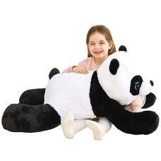 Ikasa Giant Panda Stuffed Animal Plush Toy,30" Large Cute Jumbo Soft Toys,Huge Big Size Plushy Fluffy Fat Oversized Plushie,Gifts For Kids Girls