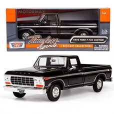 Motormax 1979 Ford F-150 Pickup Classic F150 Pick Up Truck 1:24 Diecast Collectible Model Car Black 79346 All Star Toys Exclusive