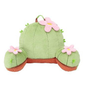 Soft Landing | Nesting Nooks | Soft And Cuddly Portable Back Rest And Reading Pillow With Storage Pocket - Cactus , Green 15.5 X 26 X 14 Inches