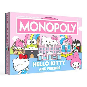 Monopoly: Hello Kitty And Friends, Buy, Sell, Trade Buildings From The Animated Series, Featuring My Melody, Badtz-Maru, Keroppi, Classic Monopoly Game, Officially-Licensed Hello Kitty Merchandise