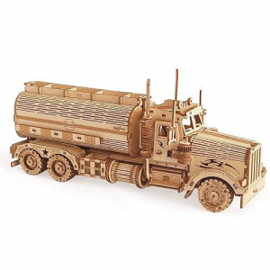 3D Wooden Puzzle - Wood Mechanical Tank Truck Model Kits - Coin Bank Crafts Model - Wooden Stem Diy Brain Teaser Puzzles, Birthday For Kids And Adults Teens Boys Girls