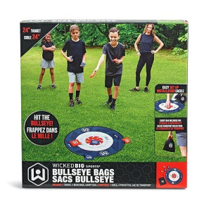 Little Kids Wicked Big Sports Bullseye Bag | Yard Game That Combines Bean Bag Toss And Darts | Family Outdoor And Indoor Activity , Red