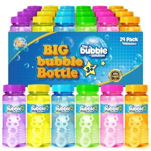 Springflower 24 Pcs Bubble Bottles With Wand,Bubbles Party Favors For Kids,Summer Toys, Blow Bubbles Solution Novelty Toy, Party Favors, Birthday Party Supplies, Outdoor & Indoor Activity,4Oz,6 Colors