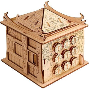 Esc Welt House Of Dragon Puzzle Box - 3D Escape Game Money Box - Brain Teaser Puzzle For Adults & Teens - Wooden Escape Room Game - Mind Puzzle Game With Hidden Compartment - Family Games Puzzle
