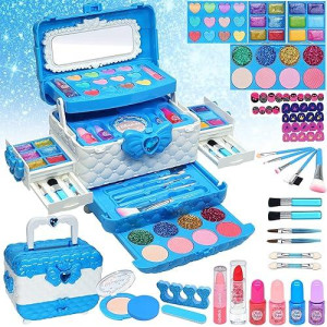 Kids Makeup Kit For Girl -Kids Makeup Kit Toys For Girls Make Up For Little Girls,Non Toxic Toddlers Pretend Cosmetic Kits,Child Play Makeup Set, Age 3-12 & Up Year Old Children Gift