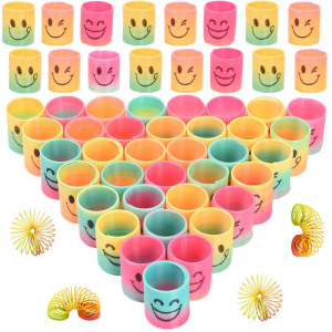 Neew 36 Pack Coil Spring Toy, Mini Springs Rainbow Magic Fidget Toys For Party Favors, Carnival Prize, Goodie Bag Filler, Stocking Stuffers, Bulk Gifts Kids Prizes