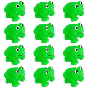 Kids Bath Toys 12Pcs Rubber Frogs Squeak Toys And Float Frogs Baby Shower Toys, Swimming Bathtub Toys