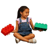 Kids Adventure 64 Pc Jumbo Blocks Set - Large Building Add-On Kit For Toddlers -Add On To Any Existing Made In The Usa Boys& Girls, Red,Blue,Yellow,Green, 8'' X 4'' (00281-5)