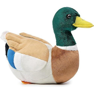 Double Bread 12" Mallard Duck Plush, Realistic Mallard Duck Stuffed Animal, Soft Lifelike Green Duck Toys Real Plushie Toy Gifts For Kids