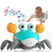 Crawling Crab Baby Toy - Infant Tummy Time Crab 3 4 5 6 7 8 9 10 11 12 Crab Toys For Babies Boy 3-6 6-12 Learning Crawl 9-12 12-18 36 Months Walking Toddler Development Birthday Gifts With Dancing