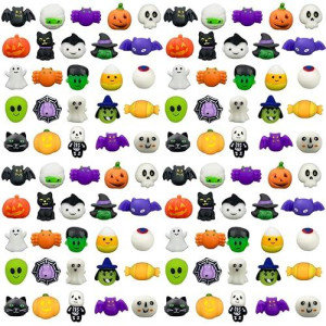 Anditoy 100 Pcs Halloween Mochi Squishy Toys Squishies Halloween Toys For Kids Girls Boys Halloween Party Favors Halloween Treat Bags Gifts
