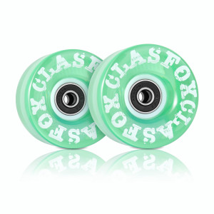 Clas Fox 78A Indoor Or Outdoor 65X35Mm Quad Roller Skate Wheels With Abec-9 Bearings 8 Pcs (Emerald Green)