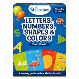 Skillmatics Thick Flash Cards For Toddlers - Letters & First 100 Words, Montessori Toys & Games, Gifts, Preschool Learning For Kids 1, 2, 3, 4 Years