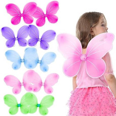 Fedio Girls Fairy Wings Princess Butterfly Costume Wings Set For Kids Dress Up Birthday Party 10 Pack