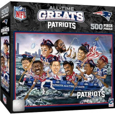 Masterpieces 500 Piece Sports Jigsaw Puzzle For Adults - Nfl New England Patriots All-Time Greats - 15X21"