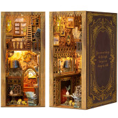 Fsolis Diy Book Nook Kit, Diy Dollhouse Miniature Kit Bookshelf Decor Booknook Kit Diy Eternal Bookstore Book Nook Library Bookshelf Insert Diy Bookends Book Nook Kits For Adults