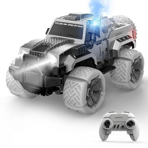 Deerc De68 Remote Control Truck, Rc Car With Spray, Snorkel And Led Lights, 60+ Mins Playtime, Off Road Suv, All Terrain Rock Crawler, Toy Vehicle For Boys Girls And Adults