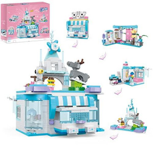 Tblicked Dream Girls Frozen Jewelry Box Building Set 648 Pieces Creative 4 In 1 Friends House Building Blocks Diy Girls Doll House Toy Playset Birthday Gift For Kids Age 6-12 And Up