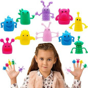 20 Pcs Cute Finger Puppets Toys,Monster Stretchy Finger Puppets Fidget Toys,Soft Rubber Finger Doll Toys For Role Playing,Party,Christmas