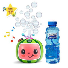 cocomelon NO Spill Musical Bubble Machine Bubble Toy for Baby, Toddlers and Kids Toys Exclusive with 20oz of Extra Bubble Solution