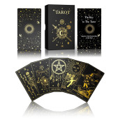 Wjpc Gold Foil Tarot Cards With Guide Book Set&Gift Box For Beginner& Expert. Original Designtarot Decks, Tarot Cards Decks