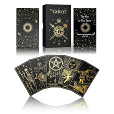 Wjpc Gold Foil Tarot Cards With Guide Book Set&Gift Box For Beginner& Expert. Original Designtarot Decks, Tarot Cards Decks