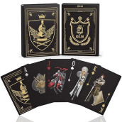 Wjpc Waterproof Playing Cards,Plastic Playing Cards,Deck Of Cards ,Game And Party Poker Cards (Knight Gold)