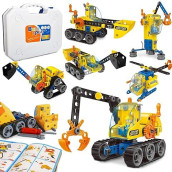 Hometter Building Toys For Age 5-12 Year Old Boys Gift, 6 In 1 Engineering Excavator Toys, Kids Stem Learning Toys Educational Building Kit